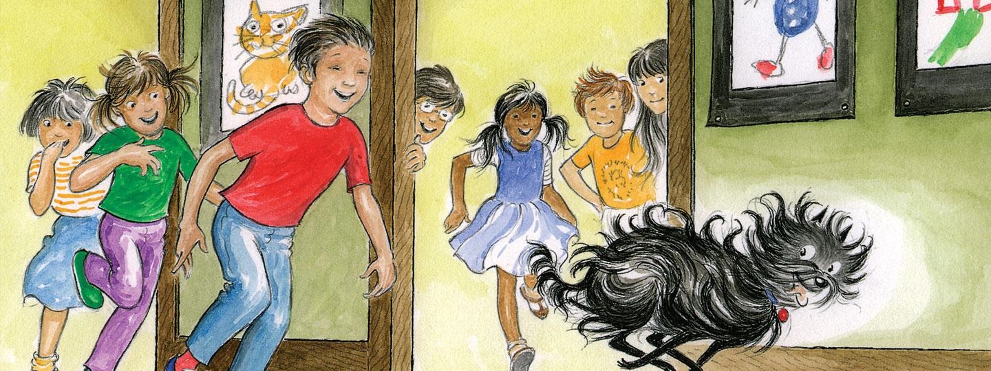 Children watching Hairy Mclary run