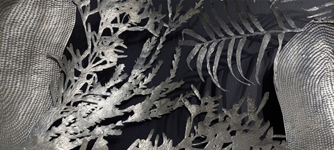 Artwork image of Nicole Jakins Wallum-pool artwork made from embossed aluminium
