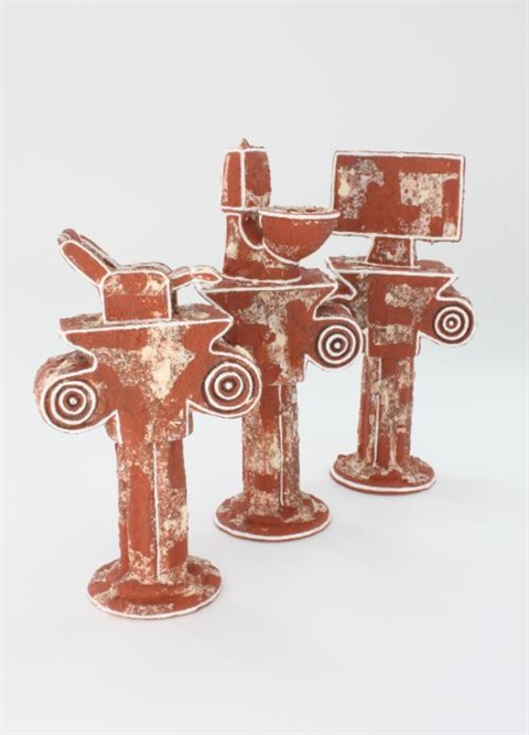 Pru Morrison, A day in the life of a potter, 2023, stoneware with various Tamborine Mountain clay terra sigillata. Courtesy of the artist.